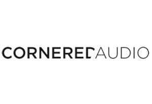CORNERED Logo de Cornered Audio, simple et élégant avec le texte en style moderne noir sur fond blanc.