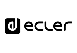 ECLER Logo d'Ecler, mettant en avant le nom de la marque en style moderne noir sur fond blanc.