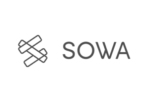 sowa Logo Sowa, élégant avec un style simple en noir sur fond blanc.