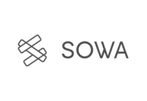 sowa Logo Sowa, élégant avec un style simple en noir sur fond blanc.